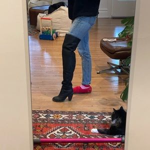 Jeffrey Campbell Black Thigh High Boots